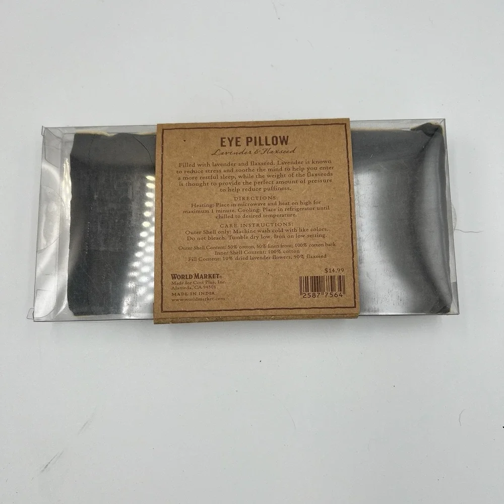NEW! World Market Weighted Eye Pillow Lavender & Flaxseed‎ Microwaveable